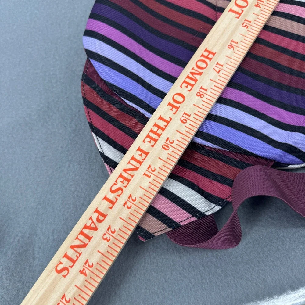 KAVU Rope Sling Bag Purple Pink Multicolor Stripe Crossbody Backpack
